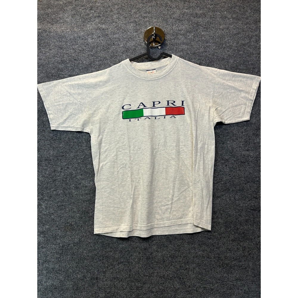 Vintage B&C Capri Italia T-Shirt Men's Heather Gray Graphic Crew Neck - XL